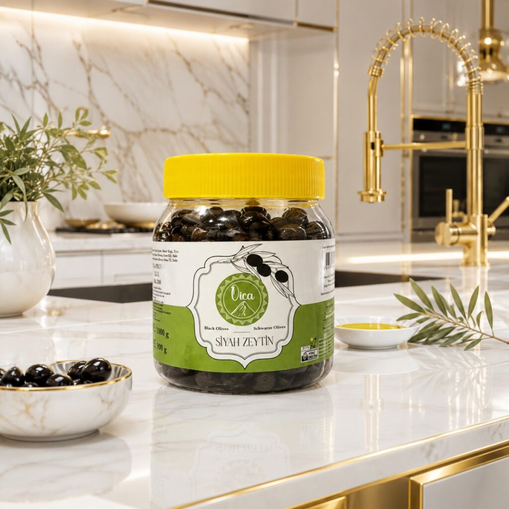 Oica Sarı Kapaklı Siyah Zeytin - 1 Kg